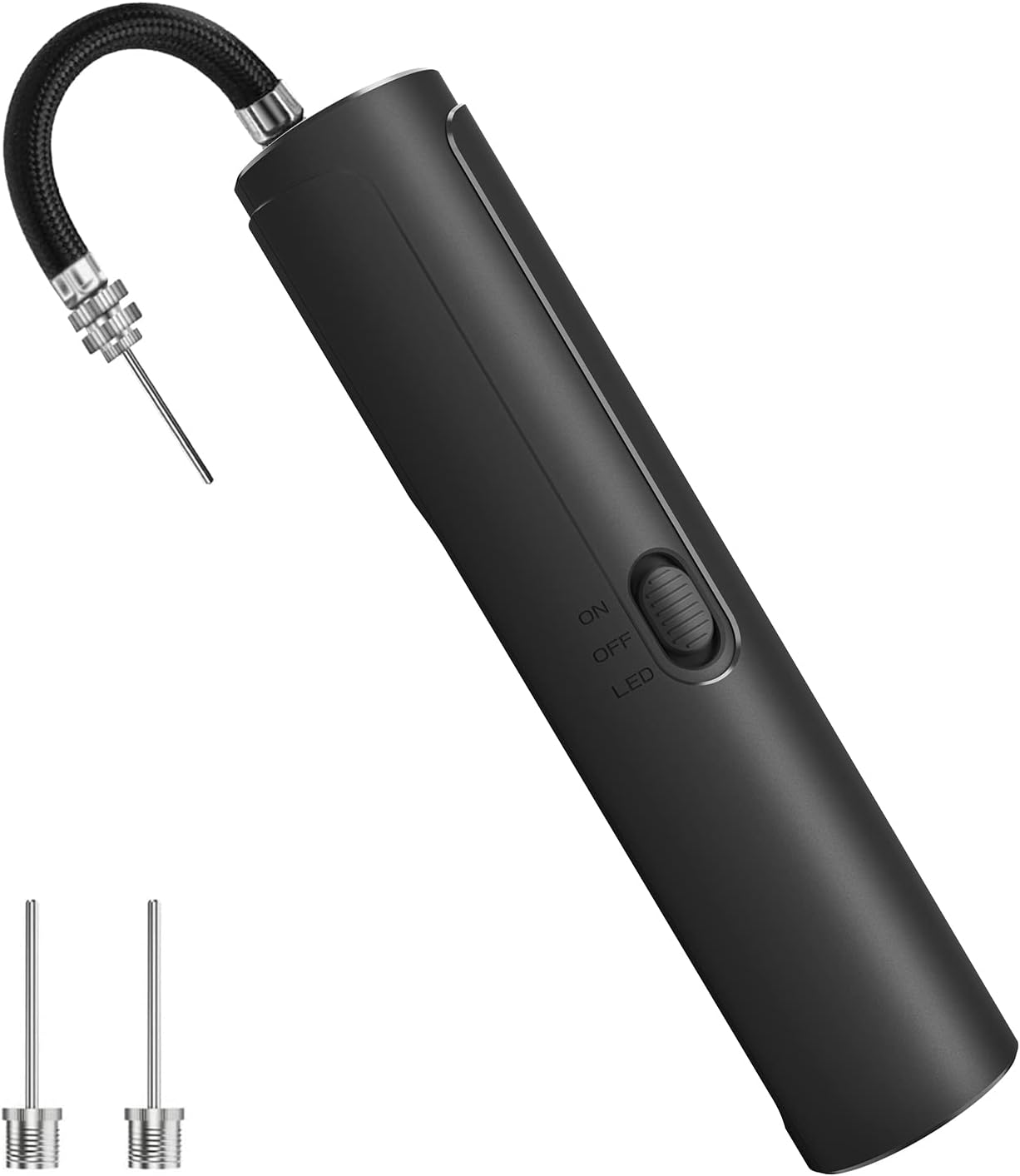 Pumteck Electric Air Ball Pump: Portable Fast Inflation Pump with LED Light for All Sports Balls Basketball Soccer Football Volleyball Exercise Accessories with 2 Needles and Storage Bag