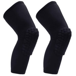 PISIQI Knee Pads Compression Pads Long Leg Sleeve Collision Avoidance Brace Protection Knee Sleeve for Basketball Football Volleyball Cycling (1 Pair)