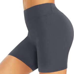 TNNZEET Biker Shorts Women – 8″/5″/3″ High Waisted Tummy Control Workout Gym Spandex Booty Yoga Volleyball Shorts