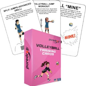 Volleyball Training Equipment Aid Cards: Great Training Drills for Solo Practice for Volleyball Players. Coach Exercises That Can be Done at Home Set Pass Serve Spike Block Trainer