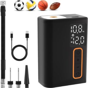 Electric Ball Pump, Portable Smart Air Pump with Precise Pressure Gauge&Digital LCD Display for Basketball, Soccer, Football, Volleyball Fast Inflation of Sports Ball