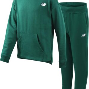 New Balance Girls’ Sweatsuit Set – 2 Piece Fleece Pullover Hoodie and Joggers Sweatpants – Activewear Set for Girls (7-16)