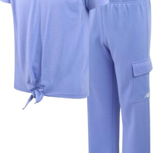 New Balance Girls’ Jogger Set – Short Sleeve Performance T-Shirt and Sweatpants (7-16)