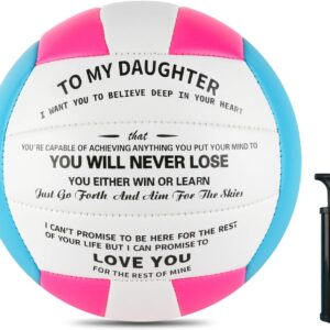 Volleyball Gift for Daughter Personalized Indoor Outdoor Sports Balls,Engraved Message Volleyballs Official Size 5 Birthday Presents from Mom Dad,with Pump