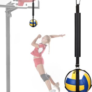 TOBWOLF Spiking Volleyball Trainer, Volleyball Spiking Pal for Basketball Hoop, Adjustable Volleyball Holder, Solo Practice Trainer Volleyball Spike Training Aid & Serving Hitting Trainer