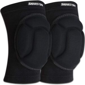 Shinestone Knee Pads Elbow Pads,Thick Sponge Knee Pads Elbow Pads High Elastic Anti-Slip Collision Avoidance Knee Elbow Sleeves for Basketball and More Sports. (1 Pair)