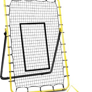 Volleyball Rebounder Net 4×7 FT Adjustable Angle Volleyball Practice Net Volleyball Bounce Back Net with Neon Target Volleyball Training Equipment for Passing Spiking