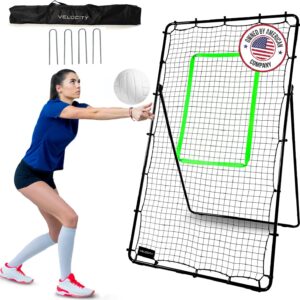 Adjustable Volleyball Rebounder Net 7×4 ft – Training Equipment with Angle Customization for Practicing Volleying, Bumping, Spiking – Durable & Portable with Travel Bag, Improve Skills