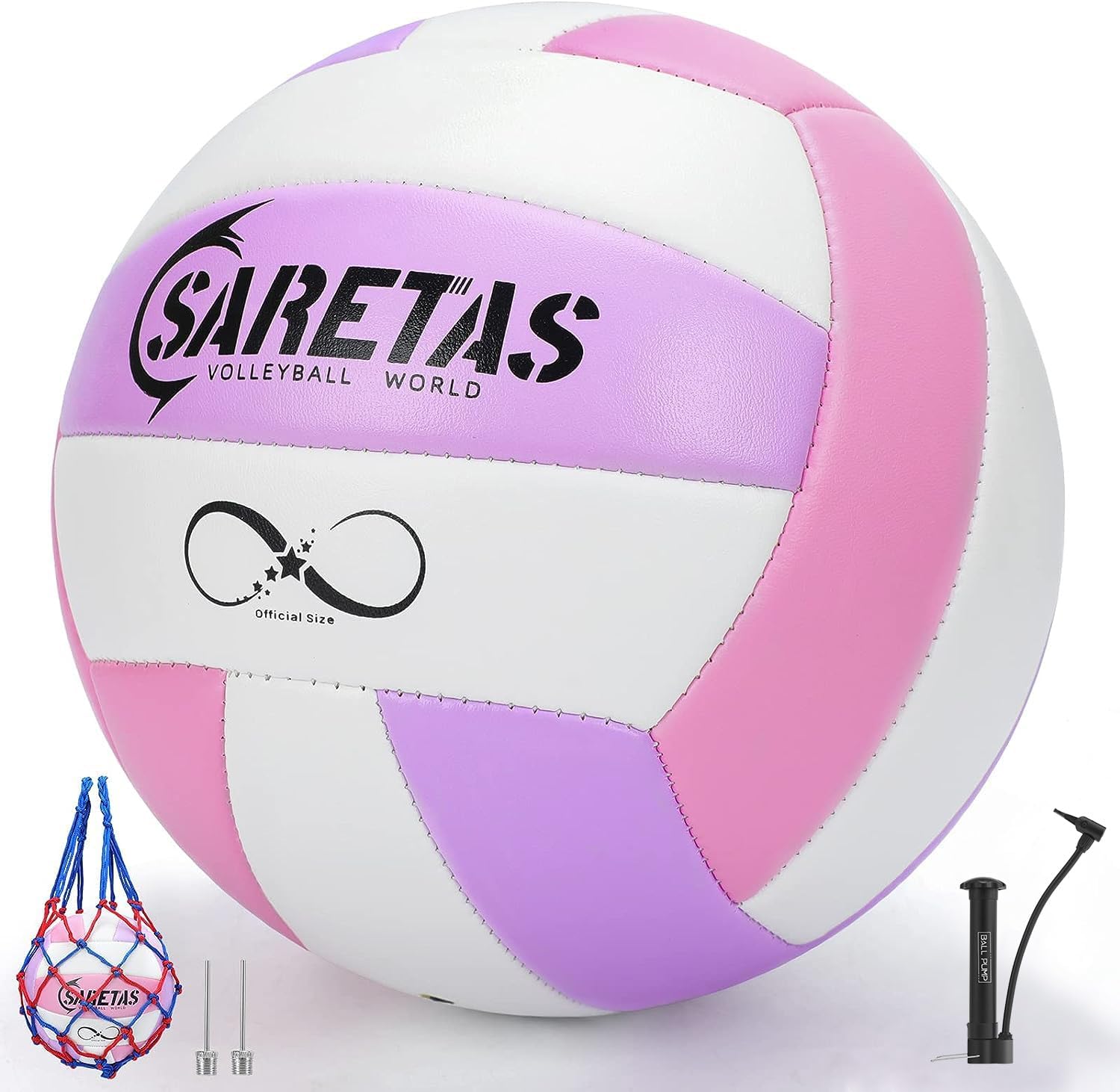 Volleyball,Beach Volleyball Official Size Outdoor/Indoor,Colorful Soft Volley Balls for Girls Youth Teens Practice Volleyballs with Pump Needles for Backyard,Middle School Volleyball