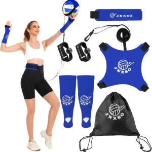 Volleyball Training Equipment Aid -Solo Volleyball Equipment with 1 Pair Volleyball Arm Sleeves Practice Your Serving, Setting & Spiking with Ease for Beginners & Pro