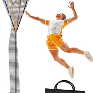 MR Volleyball Setter Trainer Net 3’x3’, Volleyball Training Equipment Adjustable Height and Angle, Portable Volleyball Trainer for Hitting, Spiking, Serving with Built-in Drawstring Ball Release