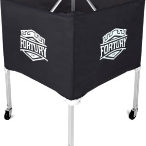 Portable Volleyball Cart on Wheels Ball Cart Collapsible Volleyball Ball Cart Garage Ball Storage (Black)