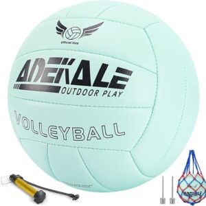 Volleyball Outdoor Volleyball Ball, Volleyballs for Girls Women, Soft Volleyball Official Size for Beach Pool Playing, Ideal Volleyball Gift with Pump and Net
