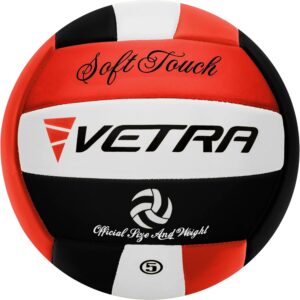 VETRA Premium Soft Touch Volleyball – Official Size 5 for Indoor/Outdoor/Gym/Beach Games