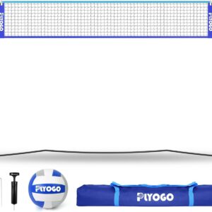 Freestanding Volleyball Training Net,14FT Portable Volleyball Practice Warm Up Net for Indoor or Outdoor, Adjustable Height and Instant Setup, Volleyball and Carry Bag