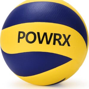 POWRX Outdoor Volleyball Ball – Pu Leather Beach Volleyball – Soft Practice Volley Ball for Sand and Water Games – Beginner and Professional Volleyball for Men, and Women