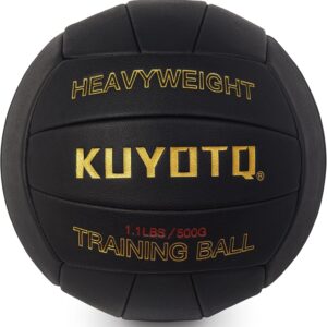 KUYOTQ 1.1LBS Weighted Heavy Volleyball – Serve Trainer Setter Volleyball Training Ball Equipment Official Size 5, Microfiber Composite Leather Construction – Soft Grip, Durable(Deflated)