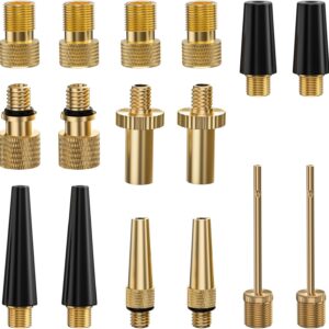 16PCS Liktadr Premium Bicycle Presta Schrader Valve Adaptor, Including Ball Pump Needle, Bike Pump Adapter, Balloon Inflatable Toys Nozzle Inflator Adapter. Fit for Bike Gym Balloon Toy Pump