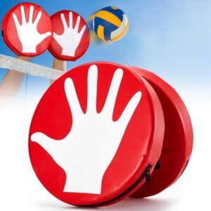 Volleyball Blocking Pad Volleyball Setter Training Equipment Red Round Volleyball Training Aid Player for Hitting and Blocking Mimics Hand Hitting Trainer Protects Blockers Hands