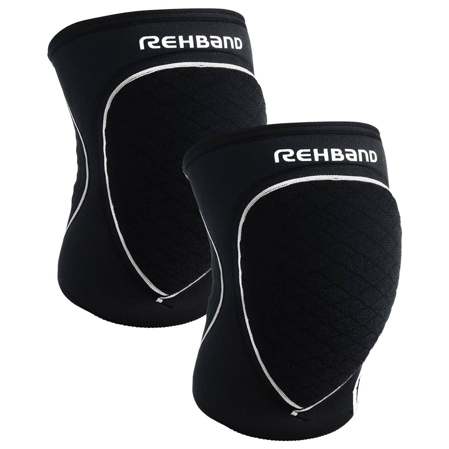 Rehband Knee Pads for Volleyball, Handball & Indoor Sports, Neoprene Knee Sleeve Protector, Comfortable & Snug Fit, Shock absorbinng Sports Knee Pads Unisex, Colour:Black – 1 Pair, Size:Large