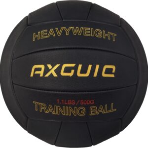 1.1LBS Weighted Training Volleyball – Heavy Weighted Volleyball Training Practice Equipment, Microfiber Leather Soft Grip Durability Serve Trainer Size 5 Setter Training Volleyball (Deflated)
