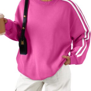 Trendy Queen Oversized Sweatshirt for Women Crewneck Fall Fashion Clothes 2024 Striped Sweater y2k Teen Girls Outfits