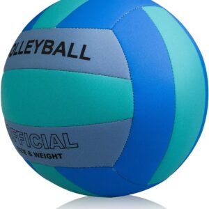 Volleyball Size 5 PU Leather Soft Indoor Outdoor Volleyballs Sports Training Game Play Ball for Beginner, Teenager, Adult, 8.2