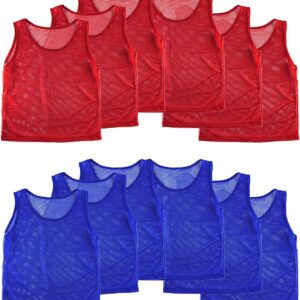 Super Z Outlet 12 Pinnies Scrimmage Vests Team Practice Jersey for Child Youth Teen Lightweight