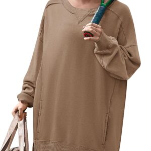 Yousify Womens Oversized Sweatshirts Crewneck Long Sleeve Pullover Tops Fall Sweaters 2024 Y2K Clothes with Pockets