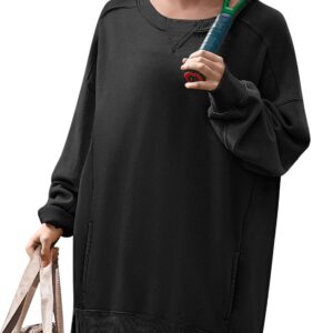 Yousify Womens Oversized Sweatshirts Crewneck Long Sleeve Pullover Tops Fall Sweaters 2024 Y2K Clothes with Pockets