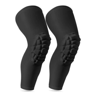 Knee Pads Compression Leg Sleeve Wrestling Volleyball Football Knee Pads, Knee Compression Sleeve for Youth Adult, 1 pair of Knee Sleeves ((#1) Black-2pcs,Medium)