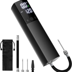 Electric Ball Pump,Smart Air Pump Portable Fast Ball Inflation Accurate Pressure Gauge and Digital LCD Display for Basketball Football Soccer Volleyball (2 Pin and 1 Spout)