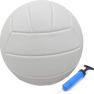 ABAJI Volleyball Official Size Thicker PVC Pure Color with Pump Waterproof Anti-Explosion Design Training Practice Indoor Outdoor Beach Pool Play