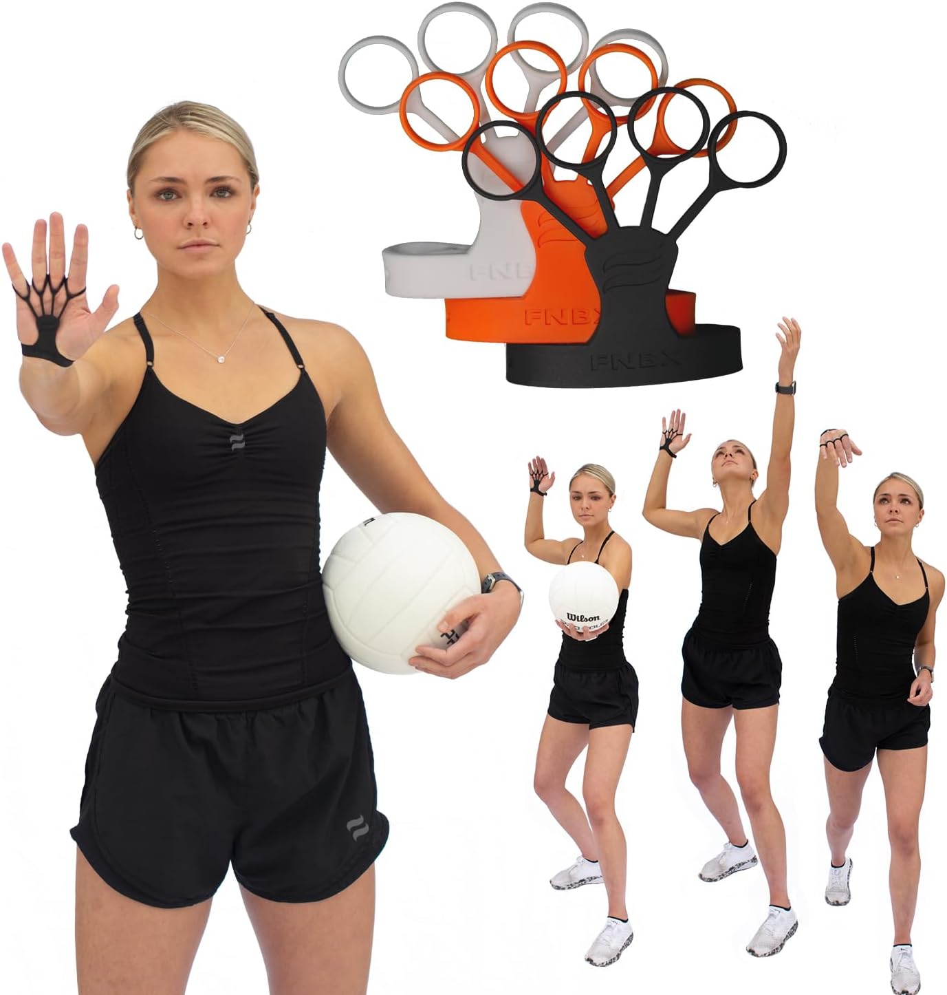 Spike Glove – Volleyball Training Aid – Great for Improving Power, Accuracy and Topspin on Serves and Spikes – Stretchy Silicone Glove Trains Aggressive Wrist Flick and Downward Finger position 3 pack