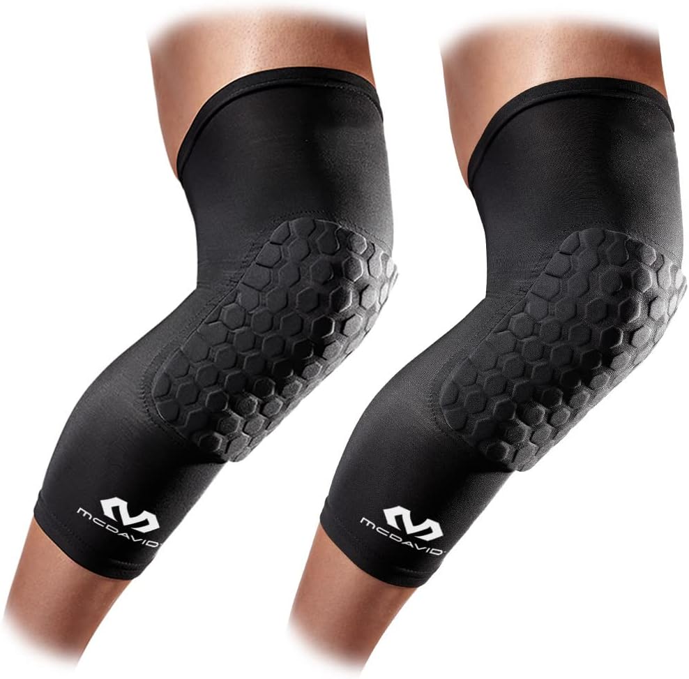 Knee Compression Sleeves: McDavid Hex Knee Pads Compression Leg Sleeve for Basketball, Volleyball, Weightlifting, and More – Pair of Sleeves