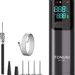 Electric Ball Pump,Portable Air Pump Ball Pump Inflator Needles with Digital Gauge for Basketball Football Soccer Ball Beach Sports Exercise Ball Balls Inflatables Pump Electric Pumps 17PSI 4000mAh