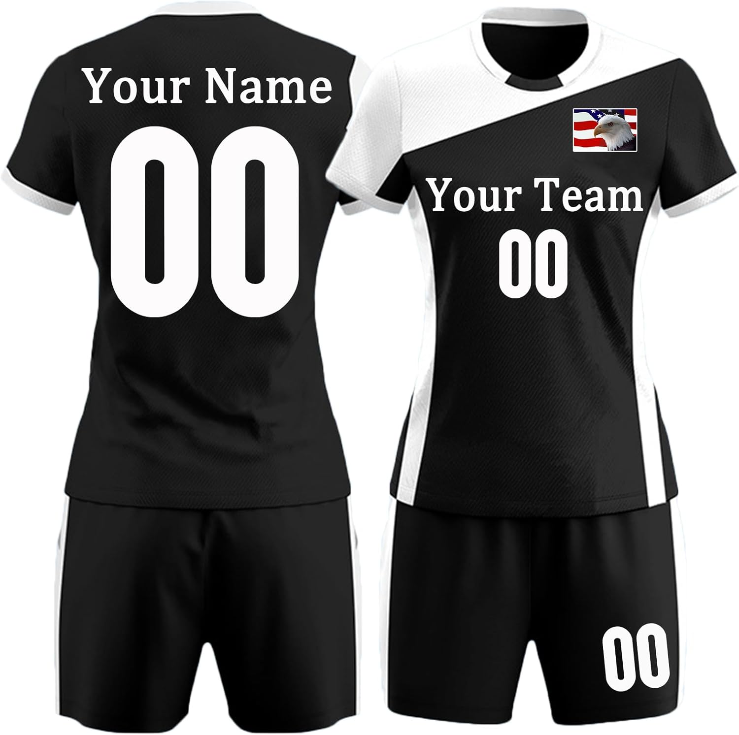 Custom Volleyball Jersey with Name Number Team for Girl Women Personalized Volleyball Shirt and Shorts for Boy Men