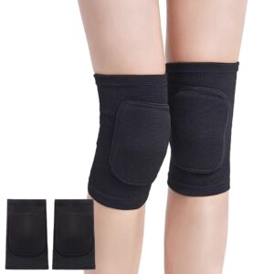 Knee Pads for Women Men, Dance Knee Pads Wrestling Knee Pads Basketball Knee Pads Volleyball Knee Pads for Women, Knee Protector Soft Knee Pads for Work (Black, Medium)