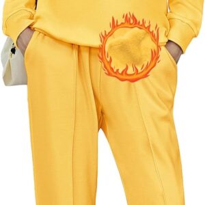 HOTOUCH Fleece Sweatsuit 2 Piece Outfit Winter Sherpa Lined Tracksuit Warm Up Suits Thick Sweatshirt and Sweatpants Sets