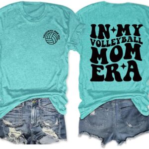 in My Volleyball Mom Era Shirt for Women Volleyball Shirts Graphic Tees Game Day Tshirt Summer Short Sleeve Tops