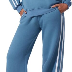 Aleumdr Womens 2 Piece Outfits Sweatsuit Tracksuit Oversized Sweatshirt with Sweatpant Athleisure Clothes Matching Set