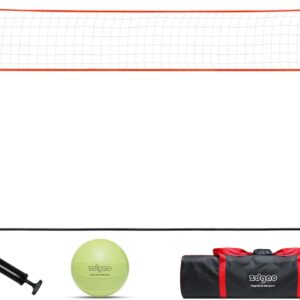 12FT/18FT Portable Volleyball Training Net for Hitting or Serving Drills, Outdoor & Indoor Freestanding Volleyball Practice Net with Height Adjustable, Volleyball, Carry Bag