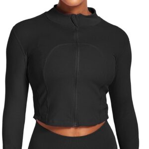 CADMUS Women’s Workout Long Sleeve Shirts Crop Tops Running Shirt Athletic Gym Thermal Winter Warm
