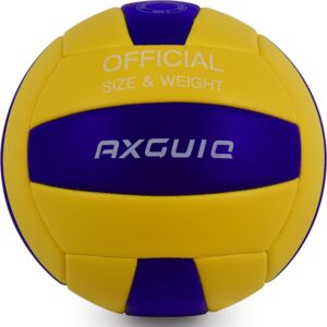 Volleyball Thickened Surface Leather Soft Touch for Outdoor Indoor Beach Volleyball Waterproof Pool Water Play Game Gym Training Kids Youth Adults Volleyball Balls(Official Size 5)