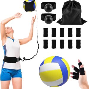 Volleyball Training Equipment Aid, Solo Volleyball Trainer Elastic Self-Training Volleyball Resistance Band for Beginners Practicing Serving, Spiking, Arm Swing Passing(black)