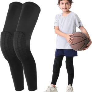 Newbyinn Knee Pad for Kid Youth 1 Pair, Padded Knee Leg Compression Sleeve for Basketball Football Volleyball Soccer Sport