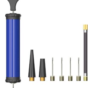 Portable Ball Pump, Air Pump with 4 Needles 2 Nozzle 1 Extension Hose Great for Basketball Football Volleyball Soccer