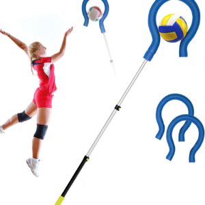 Volleyball Spike Trainer Handheld Volleyball Training Equipment, Durable Lightweight Volleyball Training Aid Spike Trainer – Adjustable Length, Holding Ball for Hitting and Serving Drills