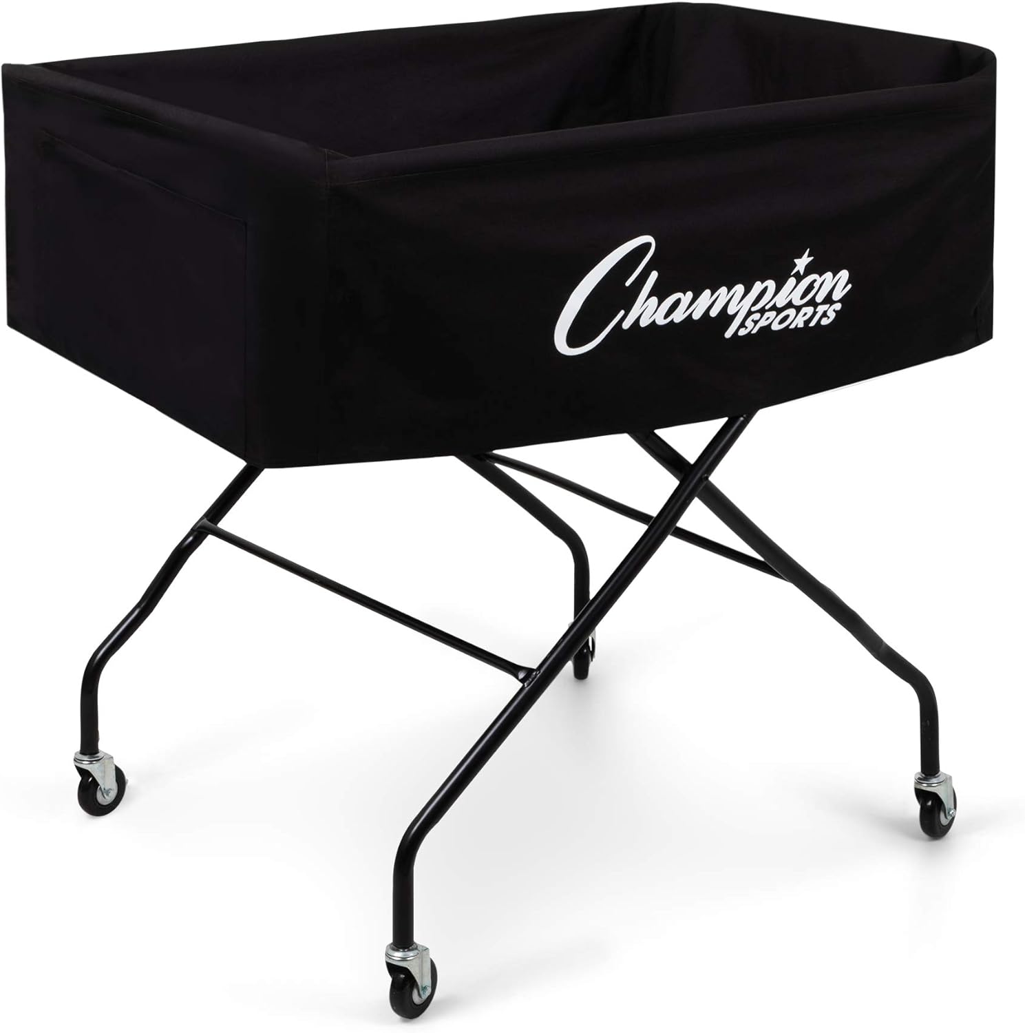 Champion Sports Volleyball Cart with Wheels, Holds up to 40 Balls – Collapsible, Portable Ball Storage with Sturdy Aluminum Frame, Hammock Style Bag – Premium Volleyball Equipment and Accessories