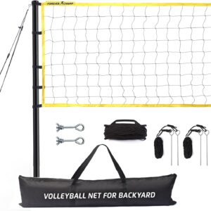 Volleyball Net Outdoor – Includes 32×3 Ft Large Regulation Size Net, Carrying Bag, Boundary Lines, Steel Poles – Large Volleyball Net for Backyard, Beach, Pool